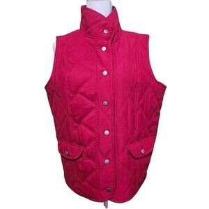 Jane Ashley Quilted Jacket Vest Women's Size M Red Everyday Wear Casual Outdoor